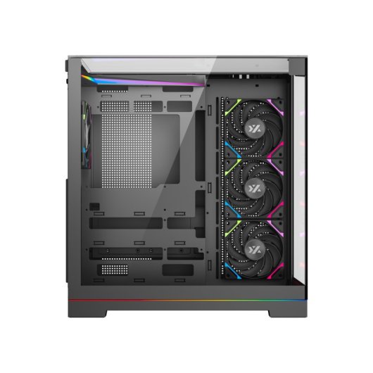 Caja Gaming XYZ Tesseract 4 Ventiladores A-RGB/3 Vidrios Templados/ATX/Panel Ultra Panorámico