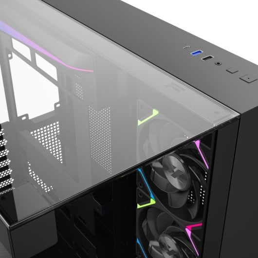 Caja Gaming XYZ Tesseract 4 Ventiladores A-RGB/3 Vidrios Templados/ATX/Panel Ultra Panorámico