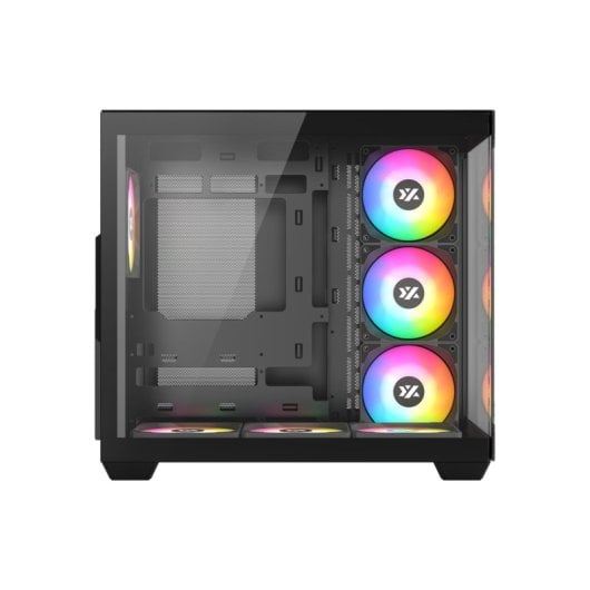 Chasis XYZ TESSERACT X ATX Vidrio Templado 7x120mm ARGB PWM Dual Cámara USB-C Negro/Blanco