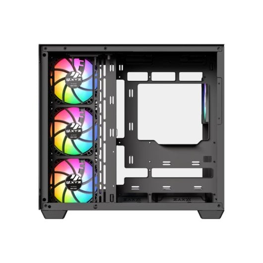 Chasis XYZ TESSERACT X ATX Vidrio Templado 7x120mm ARGB PWM Dual Cámara USB-C Negro/Blanco