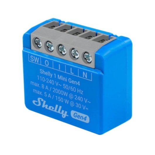 Modulo Shelly 1 Mini Gen4 Wi-Fi Bluetooth Zigbee Matter blu 8A/240V Relè compatto