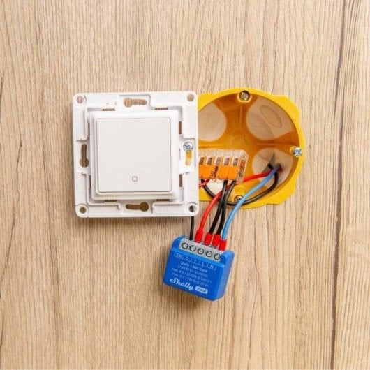 Relais Wi-Fi Shelly 1 Mini Gen4 Multiprotocole Bluetooth Zigbee Matter Contrôle de l’éclairage, Suivi de l’énergie, Encastrable, Protection contre la surchauffe