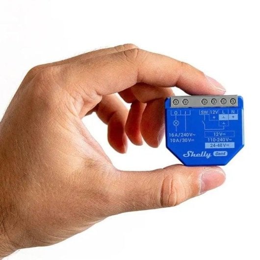 Relais Wi-Fi Shelly 1 Gen4 Bleu Connectivité Wi-Fi Zigbee Bluetooth Matter Contrôle de l’éclairage et des appareils, Encastrable