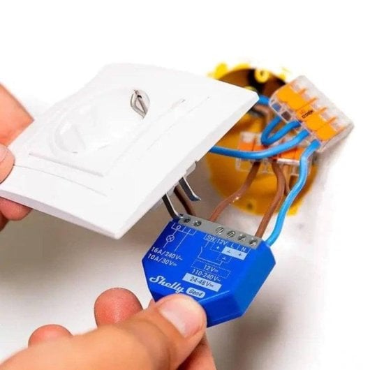 Relais Wi-Fi Shelly 1 Gen4 Bleu Connectivité Wi-Fi Zigbee Bluetooth Matter Contrôle de l’éclairage et des appareils, Encastrable