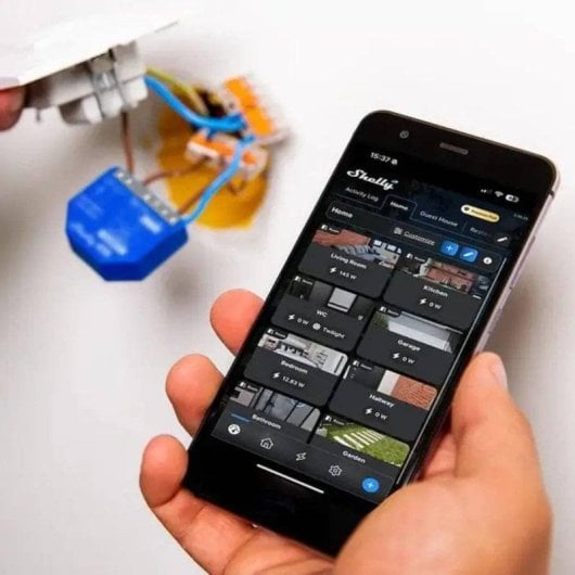 Relais Wi-Fi Shelly 1 Gen4 Bleu Connectivité Wi-Fi Zigbee Bluetooth Matter Contrôle de l’éclairage et des appareils, Encastrable