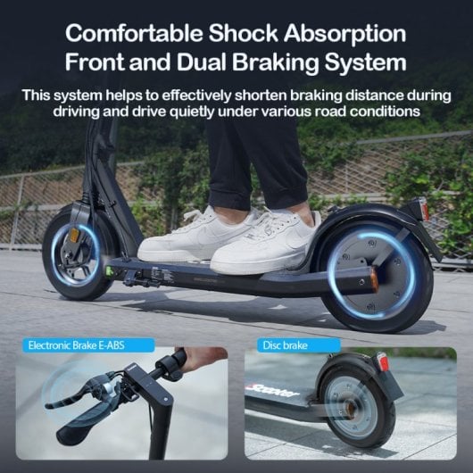 Patinete eléctrico iScooter 25km/h 30km de autonomía 500W batería 36V amortiguación y neumático 10?