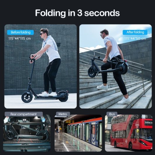 Patinete eléctrico iScooter 25km/h 30km de autonomía 500W batería 36V amortiguación y neumático 10?