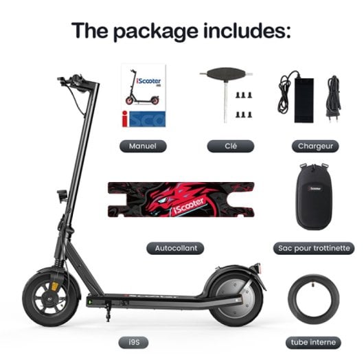 Patinete eléctrico iScooter 25km/h 30km de autonomía 500W batería 36V amortiguación y neumático 10?