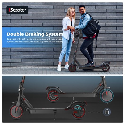 iScooter 25km/h 30km Reichweite 350W Elektroroller mit App und Vollgummireifen