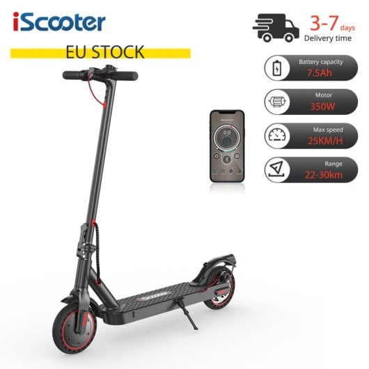 iScooter 25km/h 30km Reichweite 350W Elektroroller mit App und Vollgummireifen