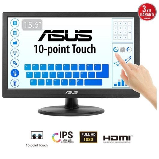 Monitor ASUS VT169HE 15,6" FullHD 60Hz IPS Touch 5ms VESA HDMI VGA