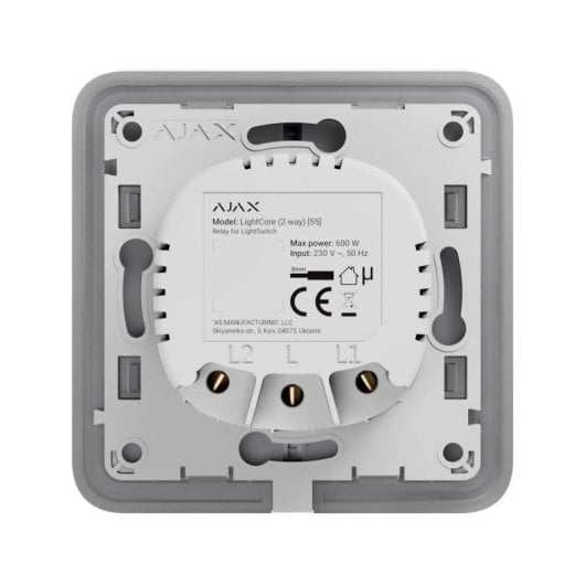 Interrupteur tactile modulaire Ajax Smart Light Core 2 W sans fil neutre