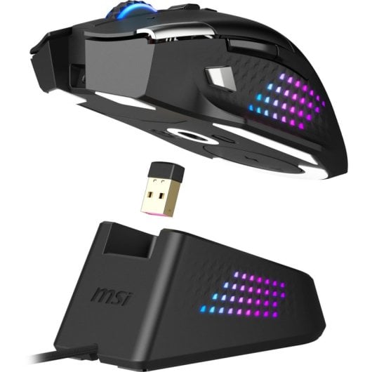 MSI Versa Pro Kabellose RGB-Maus 26.000 DPI + Dock Pro-Ladestation