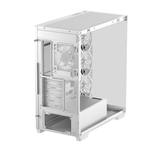 Boîtier tour DeepCool CG580 4F ATX RGB blanc avec 4 ventilateurs PWM-ARGB et verre trempé
