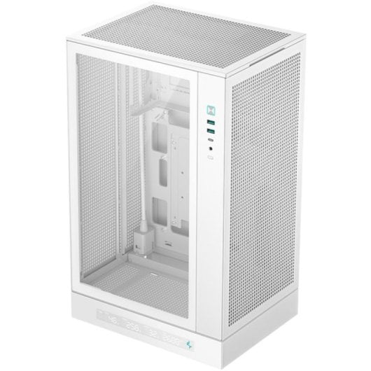 DeepCool CH270 Digital Mini Tower Micro-ATX PC-Gehäuse aus gehärtetem Glas, Weiß