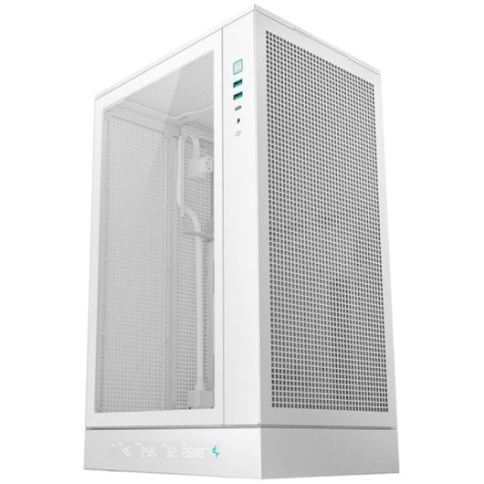 DeepCool CH270 Digital Mini Tower Micro-ATX PC-Gehäuse aus gehärtetem Glas, Weiß