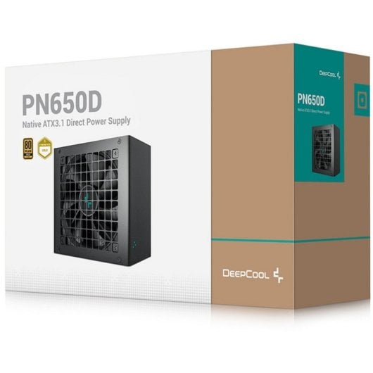 DeepCool 650W Netzteil 80 Plus Gold Zertifizierung PN650D ATX 3.1 PCIe 5.1 Ummantelte Kabel