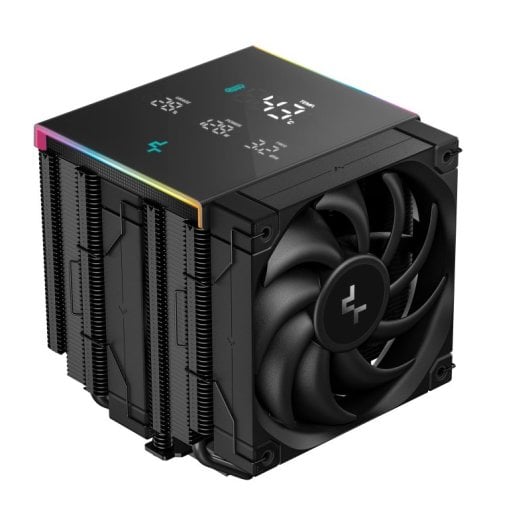 DeepCool AK620 Digital Pro Schwarzer CPU-Kühler mit 6 ARGB-Heatpipes und digitalem Anzeigesensor