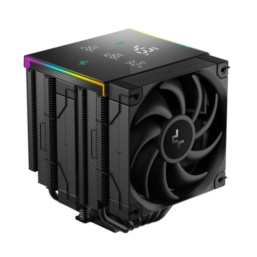 DeepCool AK620 Digital Pro Schwarzer CPU-Kühler mit 6 ARGB-Heatpipes und digitalem Anzeigesensor