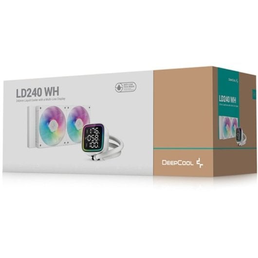DeepCool LD240 ARGB 2x120mm, Refrigeração Líquida, Visor de Alimentação, Tomadas Intel/AMD, Branco