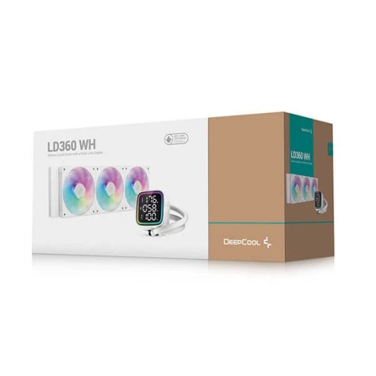 Kit refrigeración líquida DeepCool LD360 360mm ARGB, Aluminio, Blanco, Multisocket