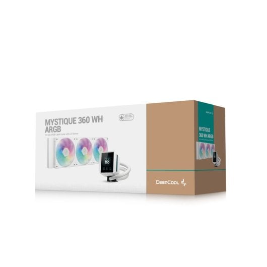Refrigerador líquido DeepCool Mystique 360 ARGB 3x120mm pantalla LCD blanca