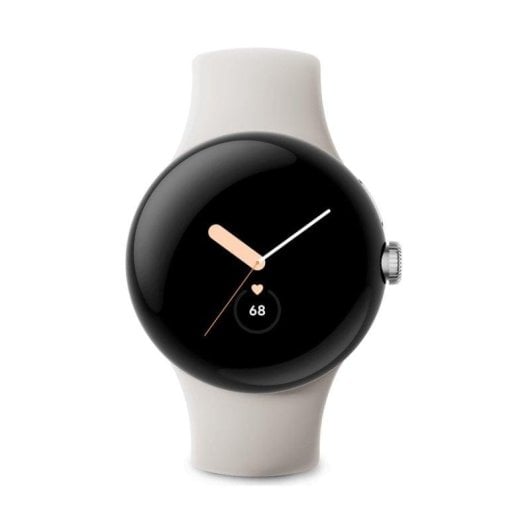 Google Pixel Watch LTE 41mm AMOLED Silber/Weiß S/L NFC 4G GPS Wasserdicht 5ATM SpO2