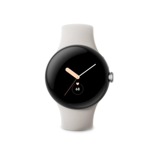 Google Pixel Watch LTE 41mm AMOLED Silber/Weiß S/L NFC 4G GPS Wasserdicht 5ATM SpO2