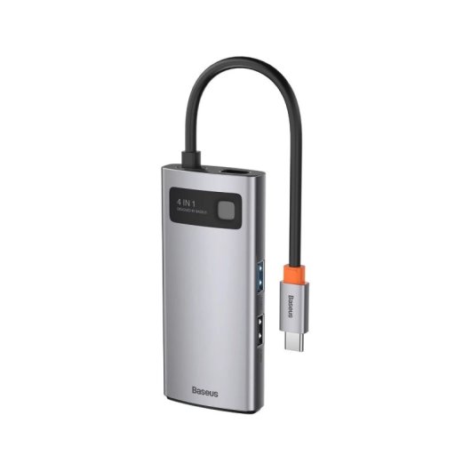 Hub USB-C Baseus Metal Gleam 4 en 1 HDMI 100W PD Aluminio Universal