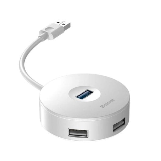 Baseus Hub USB CAHUB-F02 Bianco, 4 porte (1 USB 3.0, 3 USB 2.0), 5 Gbps, 0,25 m