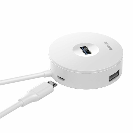 Baseus Hub USB CAHUB-F02 Bianco, 4 porte (1 USB 3.0, 3 USB 2.0), 5 Gbps, 0,25 m