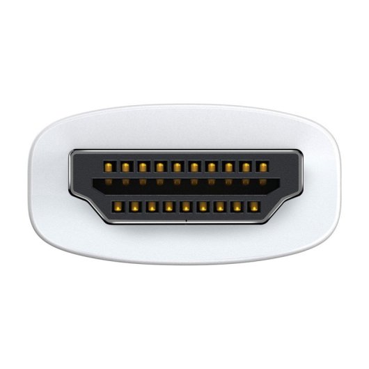 Adaptador Baseus HDMI para VGA branco com saída de áudio mini jack de 3,5 mm