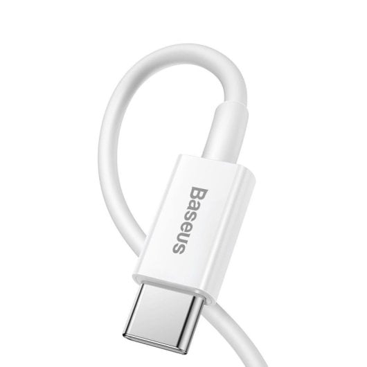 Câble Baseus USB-C vers Lightning 1 m Blanc Charge rapide 20 W iPhone PD