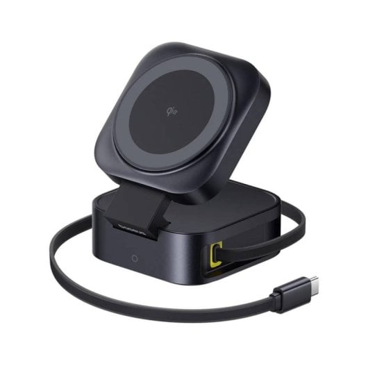 Cargador inalámbrico Baseus PicoGo 2-en-1 MagSafe Qi2 67W Negro doble salida