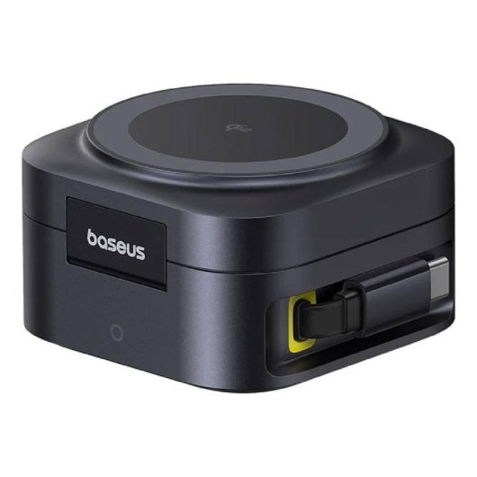 Cargador inalámbrico Baseus PicoGo 2-en-1 MagSafe Qi2 67W Negro doble salida