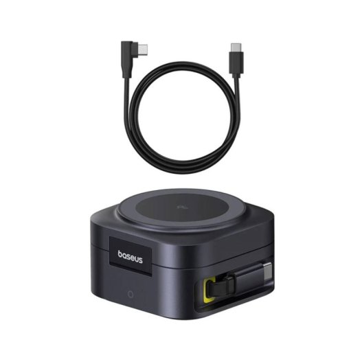 Cargador inalámbrico Baseus PicoGo 2-en-1 MagSafe Qi2 67W Negro doble salida