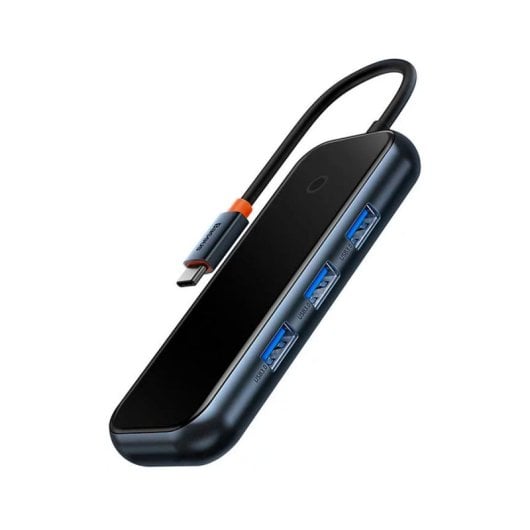 Baseus Hub OTG USB-C Compacto Plug&Play com 4x Portas USB3.0 Preto
