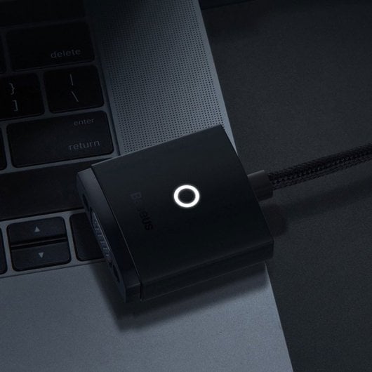 Adattatore Baseus da HDMI a VGA con uscita audio mini jack da 3,5 mm, nero