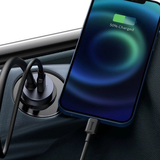 Cargador de coche Baseus Share Together 4 Puertos USB-C/USB, Cable 1.5m, Protección avanzada
