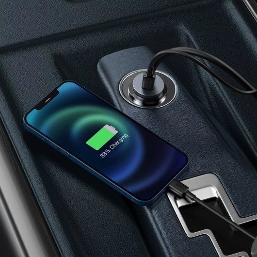 Cargador de coche Baseus Share Together 4 Puertos USB-C/USB, Cable 1.5m, Protección avanzada