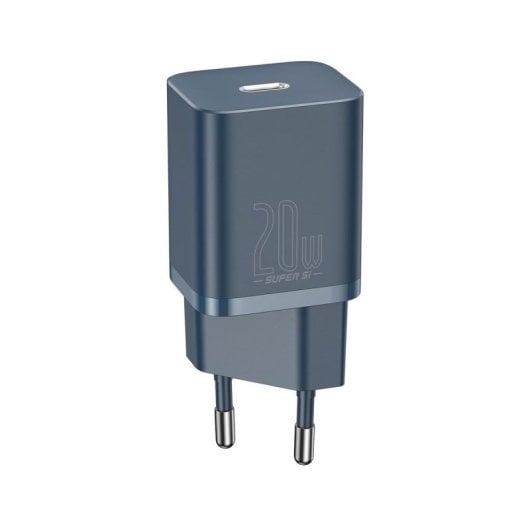 Baseus Super Si 1C 20W Caricabatterie Blu con Cavo USB-C da 1 M PD Ricarica Rapida