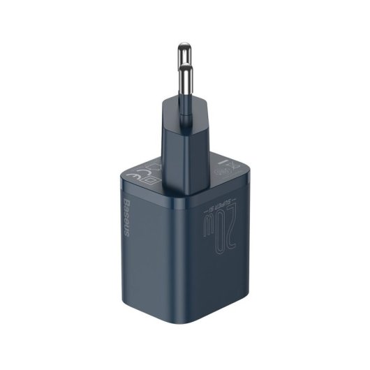 Baseus Super Si 1C 20W Caricabatterie Blu con Cavo USB-C da 1 M PD Ricarica Rapida