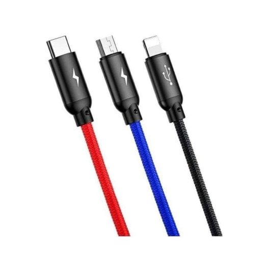 Câble USB Baseus CAMLT-BSY01 3en1 1,2m USB A vers Type-C Lightning Micro USB