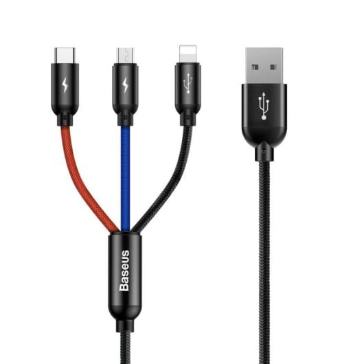 Câble USB Baseus CAMLT-BSY01 3en1 1,2m USB A vers Type-C Lightning Micro USB