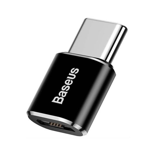 Adaptateur microUSB vers Type-C Baseus ABMU24ABK Noir Argent compact résistant
