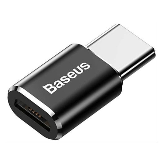 Adaptateur microUSB vers Type-C Baseus ABMU24ABK Noir Argent compact résistant