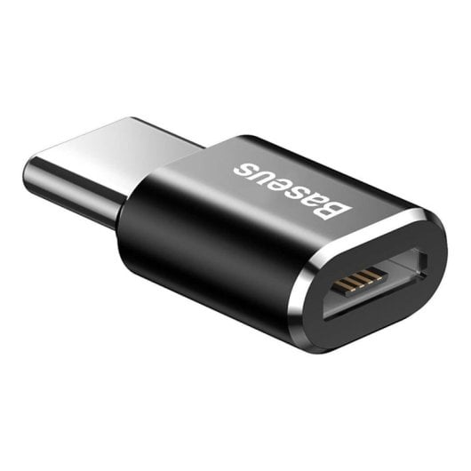 Adaptateur microUSB vers Type-C Baseus ABMU24ABK Noir Argent compact résistant