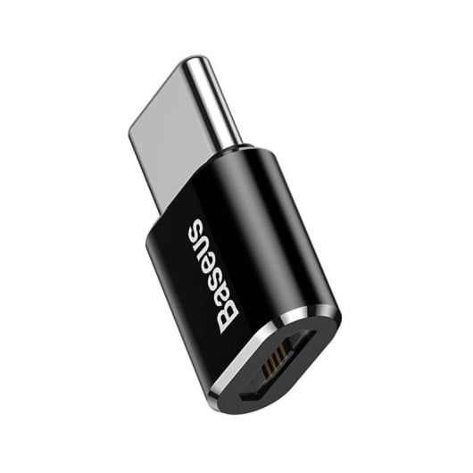 Adaptateur microUSB vers Type-C Baseus ABMU24ABK Noir Argent compact résistant