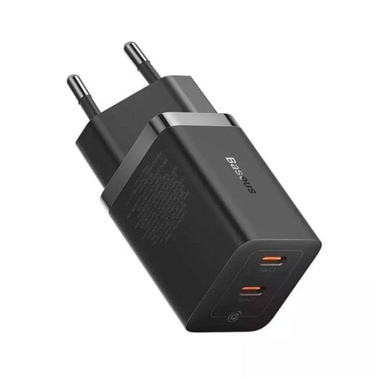 Chargeur double USB-C Baseus GaN5 Pro 40 W, charge rapide, protection multiport, noir