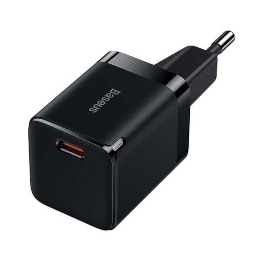 Carregador Baseus GAN3 30W 1C USB-C GaN3, carregamento rápido, compacto, preto